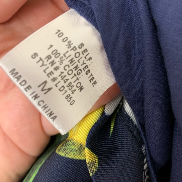 Luxxel Navy and Yellow floral print dress w/ bow - Picture 9 of 9